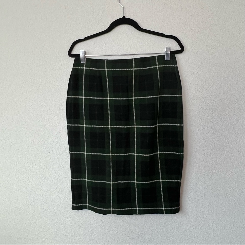 J. Jill Green Plaid Skirt